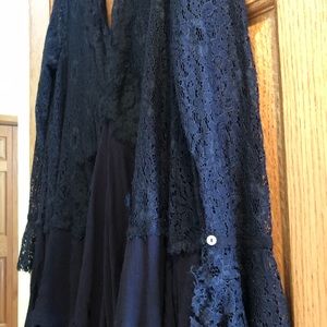 Free People Black Lace Tunic
